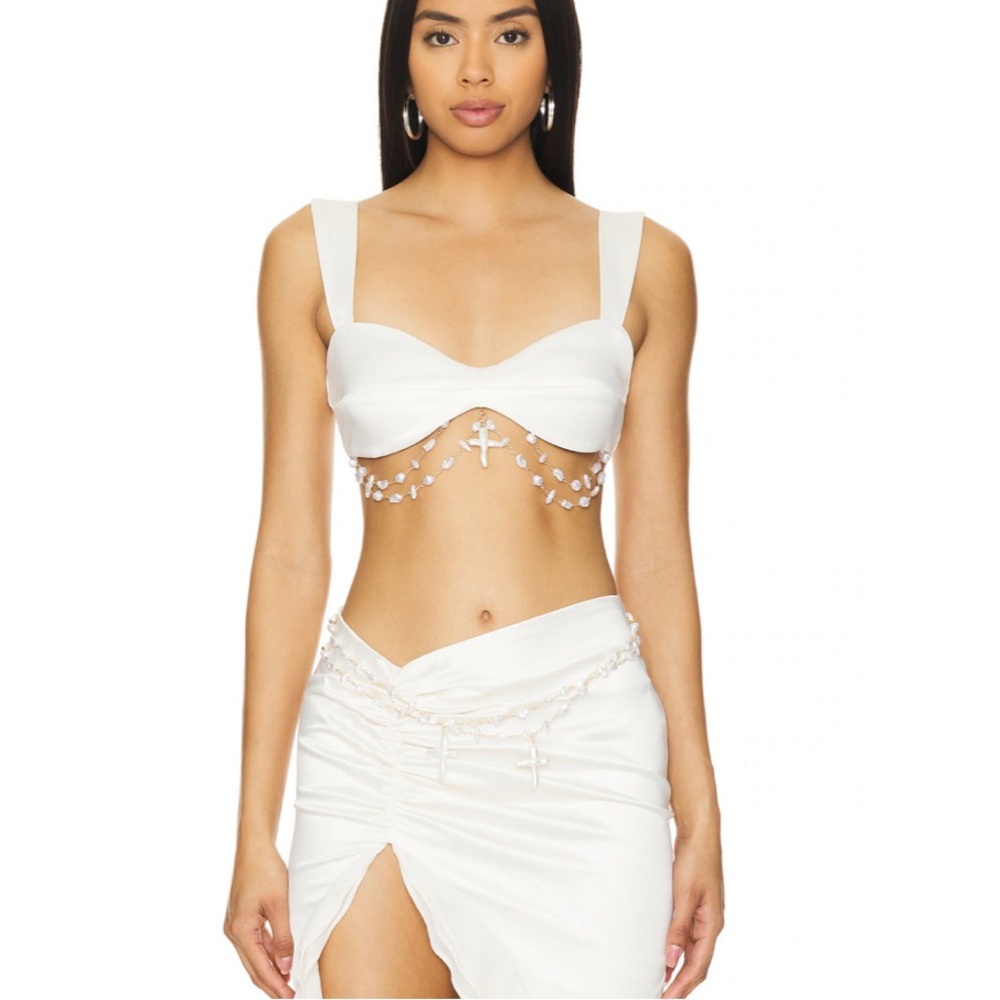 REVOLVE LOBA Lia Bralette Top with Pearl Accents